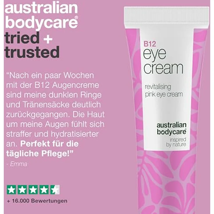 Australian Bodycare B12 Revitalisierende Augencreme, 15 ml, feuchtigkeitsspendend, gegen Schwellungen und dunkle Augenringe – Bild 5