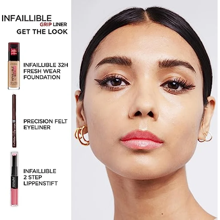 L'Oréal Paris Infaillible 27h Grip Precision Felt Liner braun, Eyeliner mit präziser Filzspitze für ausdruckstarke Ergebnisse, 1ml – Bild 5