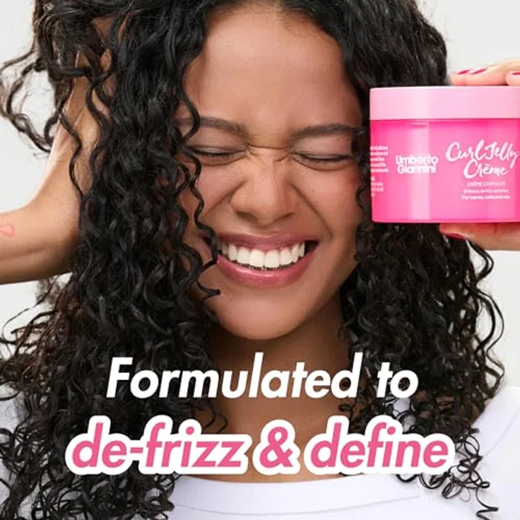 Umberto Giannini Curl Jelly Crème, silikonfreie Haar- und Stylingcreme, angereichert mit Sheabutter und Kokosöl, 300 ml, für definierte und frizzfreie Locken – Bild 2