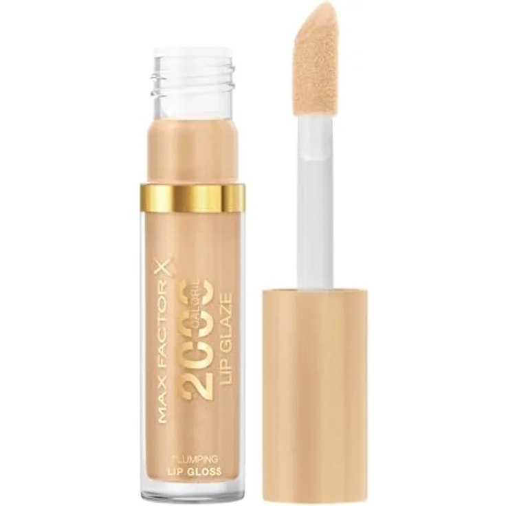 Max Factor 2000 Calorie Lip Glaze, brillanter Farbglanz, auffüllender Effekt, vegane Formel, 005, Honey Crème, 4,4 ml