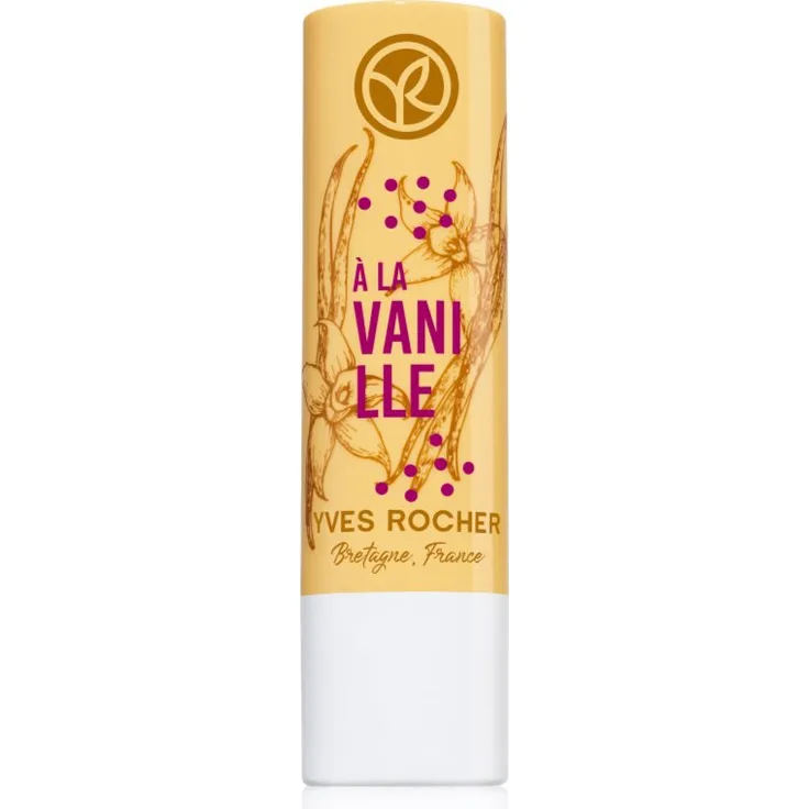 Yves Rocher Bain de Nature Lippenbalsam Vanilla, 4,8 g, feuchtigkeitsspendende Lippenpflege mit farbgebendem Glanz