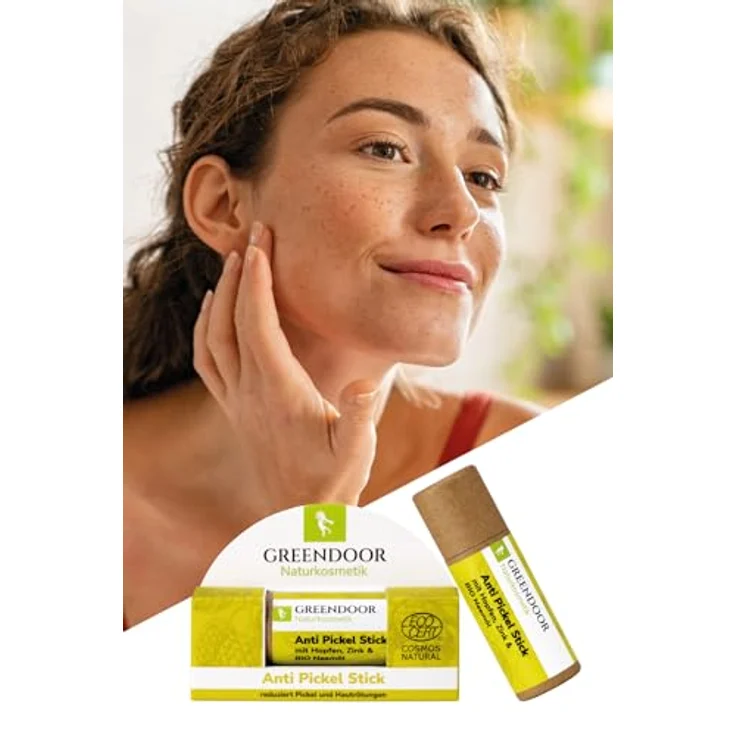 GREENDOOR Anti Pickel Stick 10g, schnelle Akut Hilfe bei Pickeln, Hautrötungen, unreiner Haut/natürliche Formel mit Bio Neemöl, auch für unterwegs, Natur pur – Bild 5
