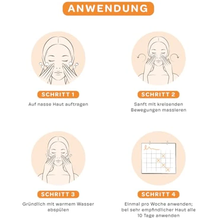 by Amazon Gesichtspeeling mit Aprikose, 2 x 100 ml, natürliche Peelingsubstanzen für alle Hauttypen, dermatologisch – Bild 4