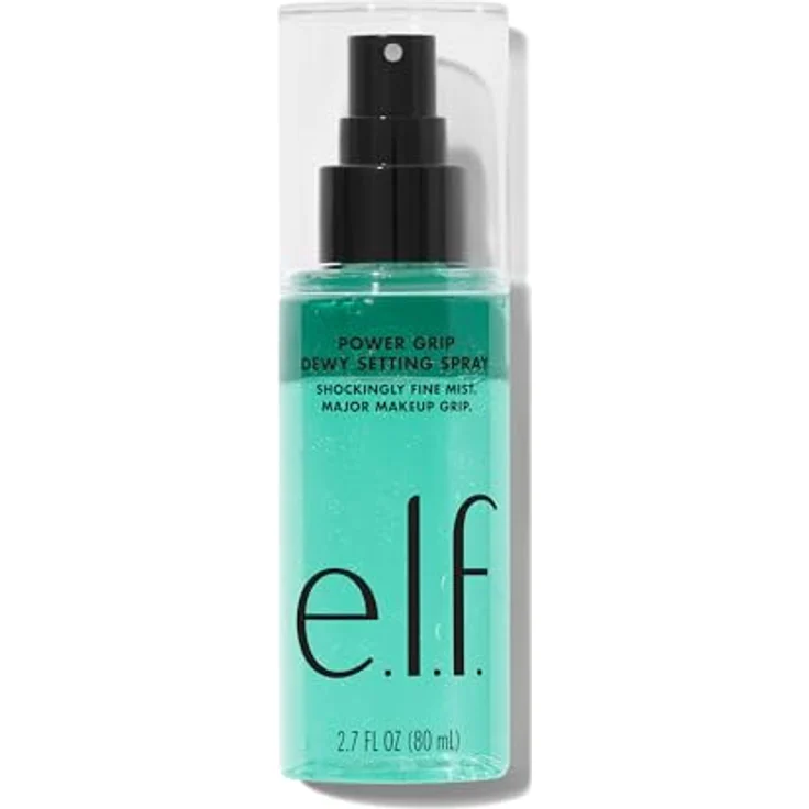 e.l.f. Cosmetics Power Grip Dewy Fixing Spray & Fixierpuder, 80 ml, feuchtigkeitsspendend mit 5% Aloe und Hyaluronsäure – Bild 1