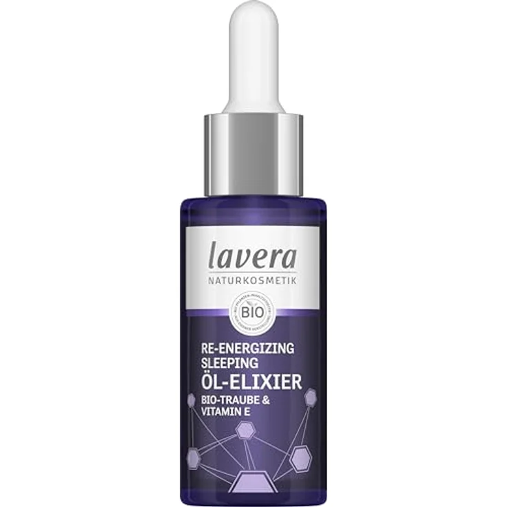 lavera Re-Energizing Sleeping Öl-Elixier - natürliche Zellerneuerung - Revitalisiert Hautbild - feuchtigkeitsspendend - vegan - Naturkosmetik - 30 ml – Bild 1
