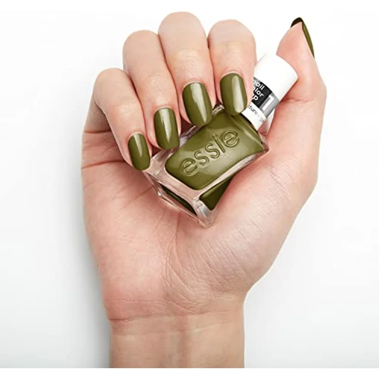 essie langanhaltender Nagellack mit glänzendem Finish, Maniküre ohne UV Licht, Gel Couture, Farbe: Nr. 540 totally plaid, Olivgrün, 1 x 13,5 ml – Bild 5