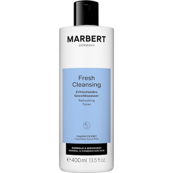 Marbert Cleansing Erfrischendes Gesichtswasser, 400 ml für normale und Mischhaut mit Hamamelis und Panthenol