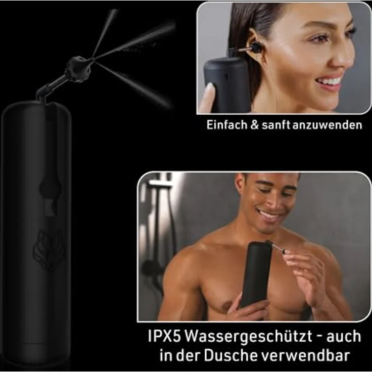 Mediashop Wush - elektrischer Ohrenreiniger inkl. 6 Ersatzspitzen - Ohrenschmalz Entferner - Ohrenspülung mit massierenden Wasserstrahl - wasserfestes Ohrspülgerät - wiederaufladbare Ohrendusche – Bild 5