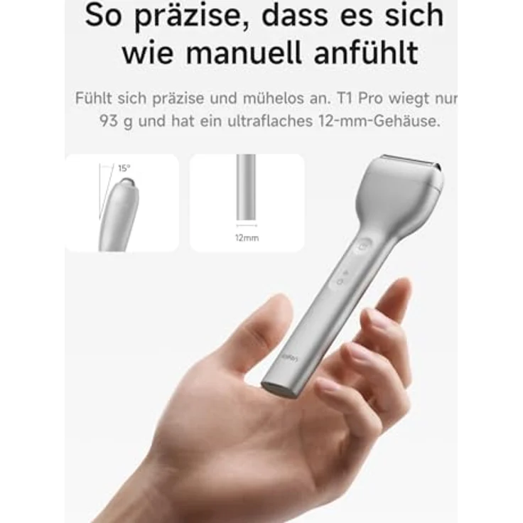 Laifen T1 Pro, Elektrorasierer für Herren mit 12.000 Schnitte/min, 100 Minuten Akkulaufzeit, IPX7 wasserdicht, Aluminiumlegierung, reisetauglich – Bild 2
