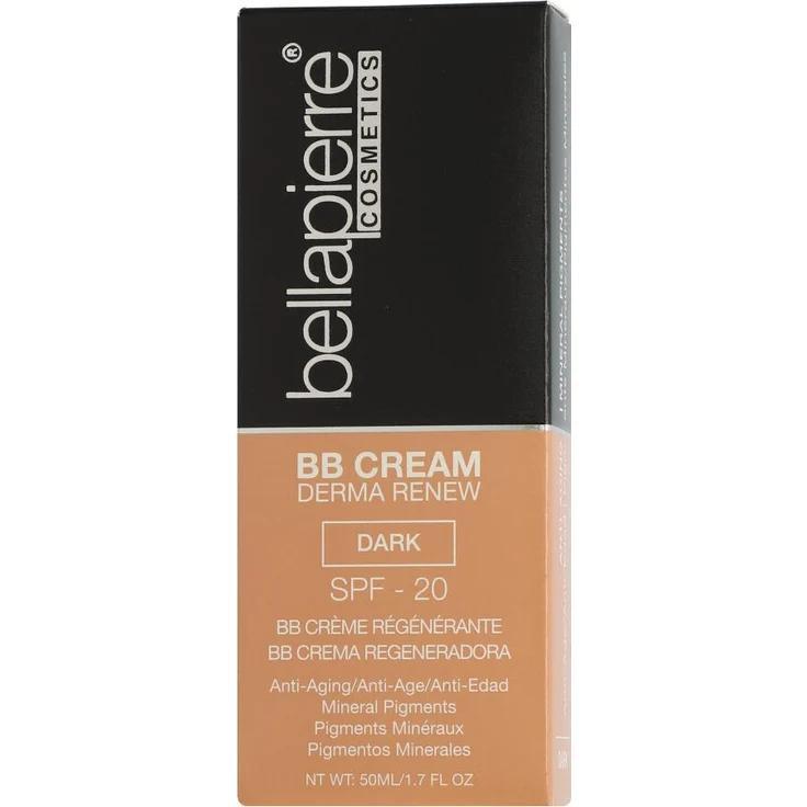 Bellapierre Cosmetics BB Cream Derma Renew Dark, Mineral-Formel mit mittlerer bis voller Deckkraft und SPF 15/20, 50 ml