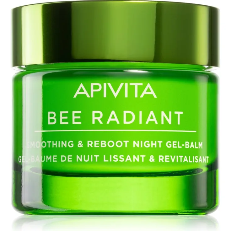 Apivita Bee Radiant Night Gel-Balm, glättendes und entschlackendes Gel-Balsam für die Nacht, 50 ml, natürliche Inhaltsstoffe