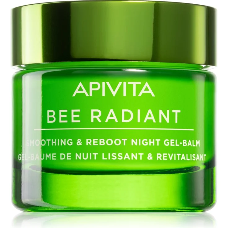 Apivita Bee Radiant Night Gel-Balm, glättendes und entschlackendes Gel-Balsam für die Nacht, 50 ml, natürliche Inhaltsstoffe
