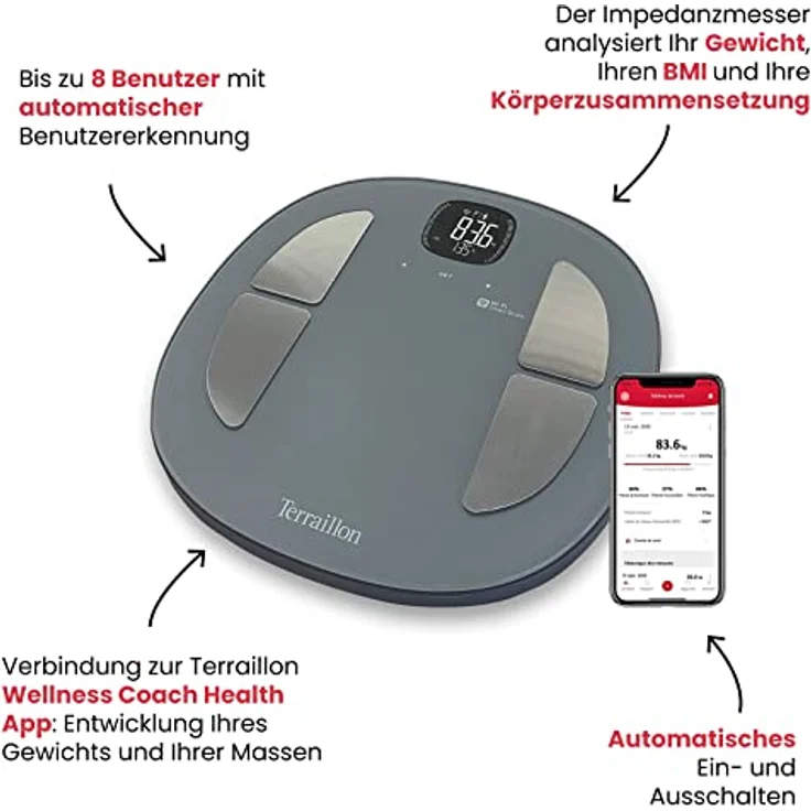 Terraillon Personenwaage grau – Bild 3