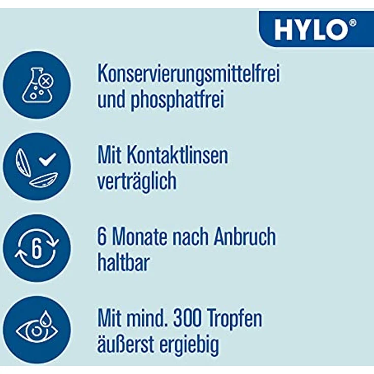 HYLO EYE CARE HYLO GEL Augentropfen bei trockenen Augen, langanhaltend, mit Hyaluronsäure, Doppelpackung 2x10 ml – Bild 4
