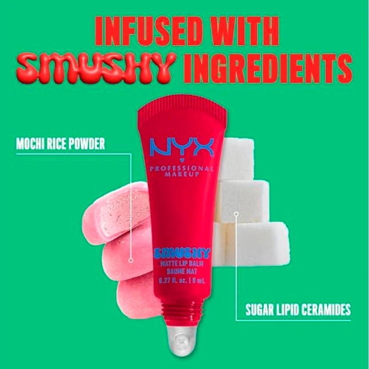 NYX Professional Makeup Smushy Matte Lip Balm, Lippenbalsam 8 ml mit veganer Formel und samtig-mattem Finish – Bild 6