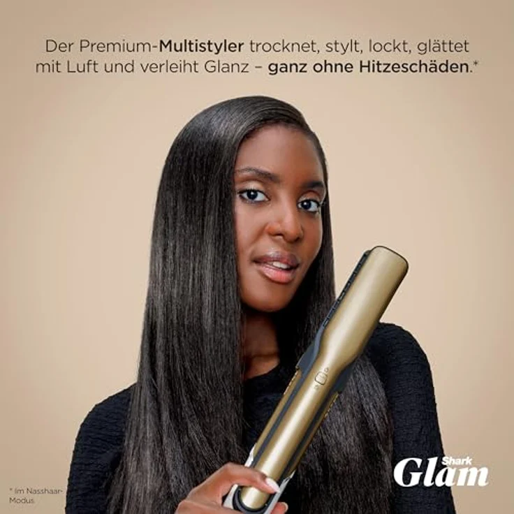 Shark Glam Multistyler und Haartrockner, hitzekontrollierte Keramik, Gloss-Lock-Technologie, 5 Styling-Aufsätze inkl. Silki und Glossi – Bild 2