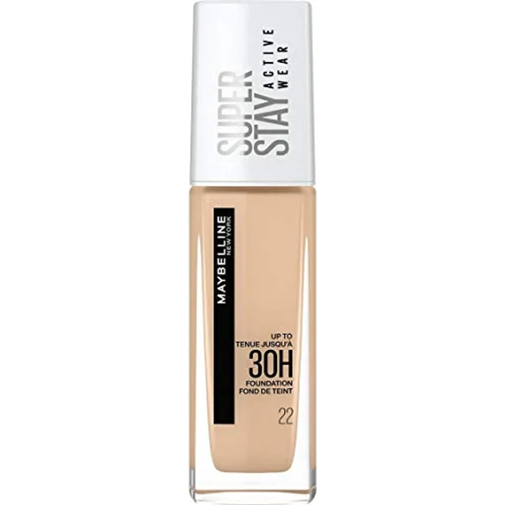Maybelline New York Wasserfestes Make up, Foundation mit hoher Deckkraft, Langanhaltendes Gesichts-Make-up, Super Stay Active Wear, Farbe: Nr. 22 Light Bisque (Hell), 1 x 30 ml – Bild 2
