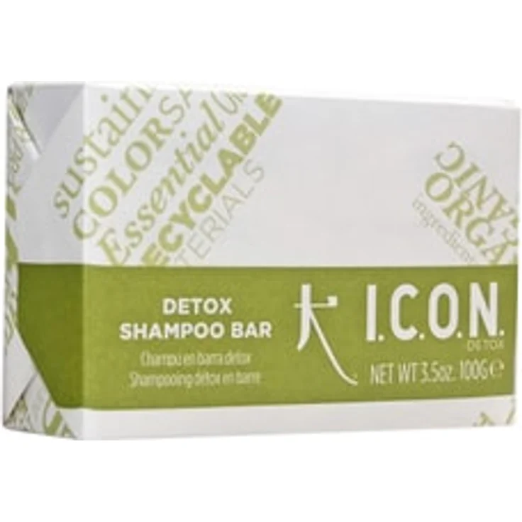 ICON Detox Festes Shampoo, Entgiftungsshampoo für alle Haartypen mit natürlichen Inhaltsstoffen, 85 g