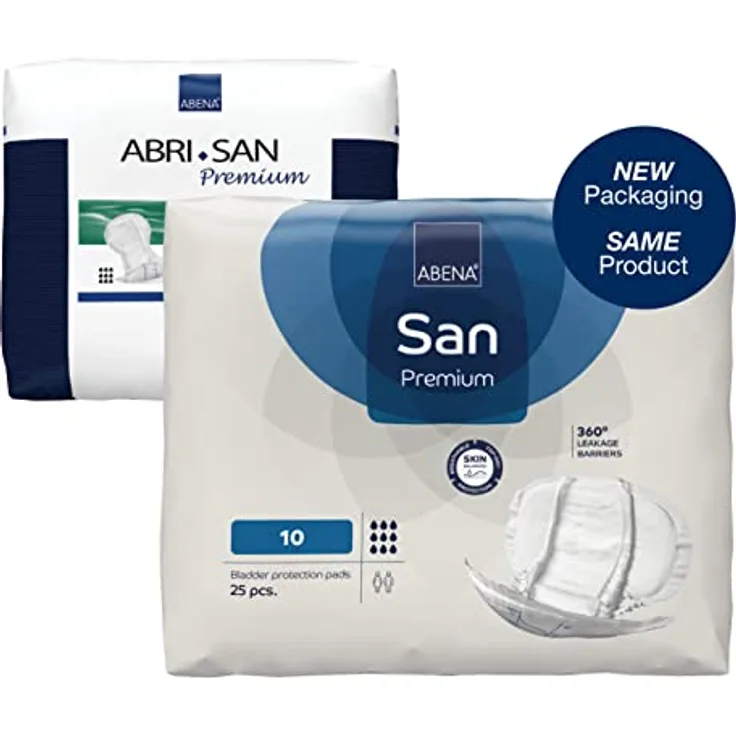 ABENA San Premium Größe 10 Inkontinenzeinlagen, 2800 ml Saugfähigkeit, 25 Stück, Weiß