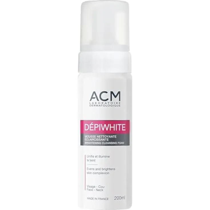 ACM Dépiwhite S Reinigungsschaum, 200 ml, Gesichtsreinigung gegen dunkle Flecken, unparfümiert und seifenfrei