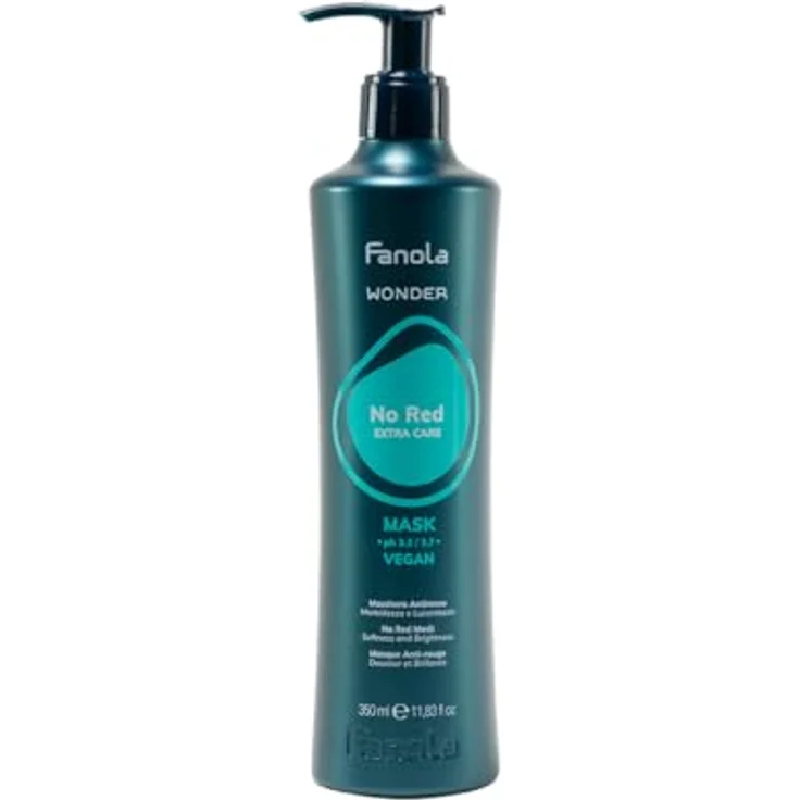 Fanola Wonder No Red Antirot-Maske, 350 ml - Haarkur für neutralisierende Wirkung, entwirrt und nährt das Haar, VEGAN – Bild 1