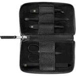 Zwilling Maniküreset Premium Black Edition, 5-teilig mit Echtleder-Etui, Schwarz