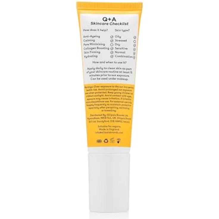 Q+A Peptide schützende Gesichtscreme SPF 50, 50 ml, UVA/UVB Schutz gegen Hautalterung, für alle Hauttypen – Bild 7