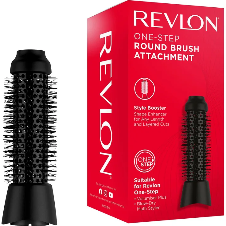 Revlon Rundbürste ONE-STEP RUNDBÜRSTENAUFSATZ, RVDR5325, für Warmluftbürste Volumiser RVDR5298E und Multi Styler RVDR5333, mit Volumen am Haaransatz und weichen Locken, schwarz