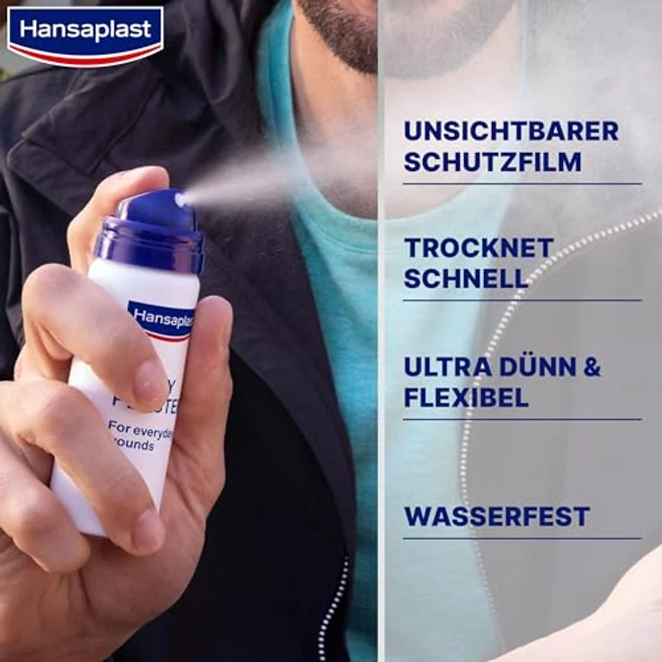 Hansaplast Zweite Haut Schutz Sprüh-Pflaster, 100% wasserdicht, 40 ml Sprühflasche – Bild 4