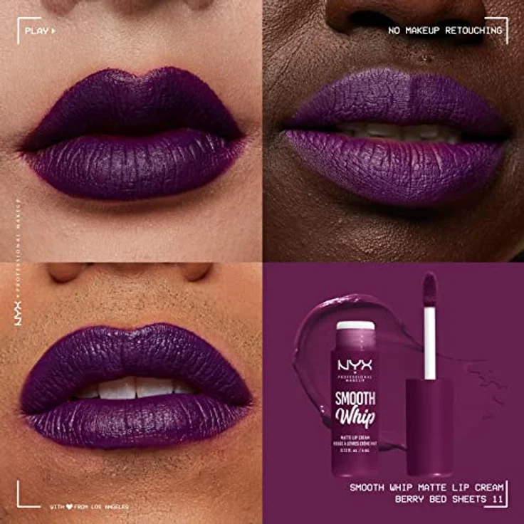 NYX PROFESSIONAL MAKEUP Flüssiger Lippenstift mit mattem Finish, Lebendige Farben mit Shea und Kakaobutter, 11 Berry Bed Sheets, 4 ml (1er Pack) – Bild 5