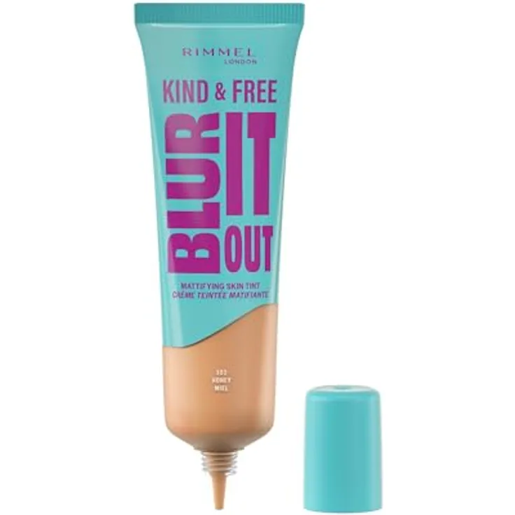 Rimmel London Kind & Free Blur It Out, Mattierende Foundation mit LSF 30, 350 Goldener Honig, 30 ml