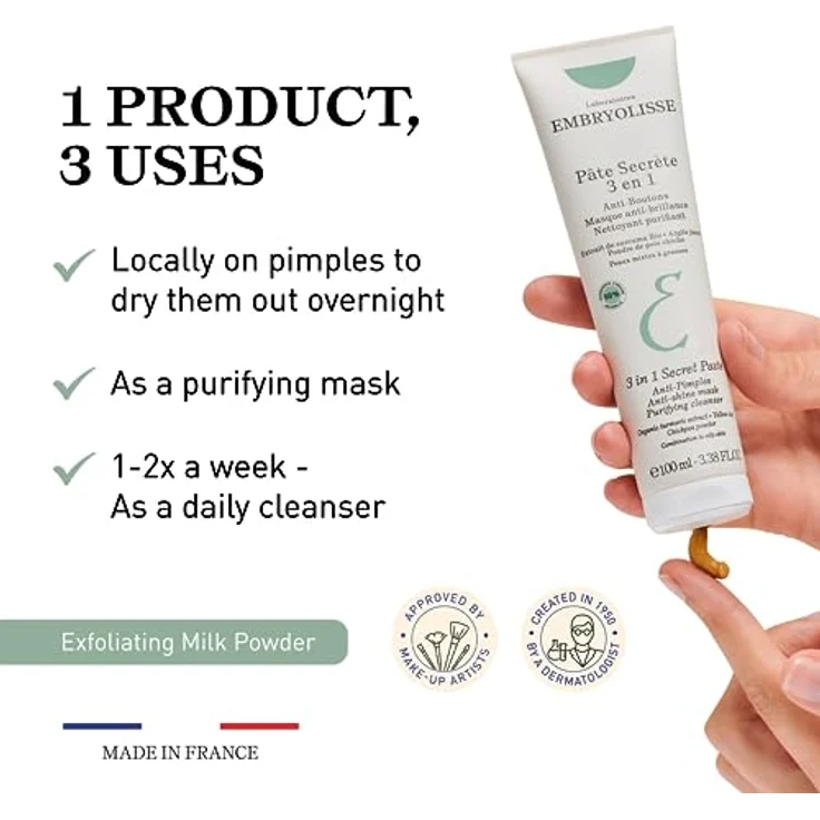 Embryolisse Secret Paste 3-in-1 Gesichtsmaske, 100 ml, Unisex – Bild 3
