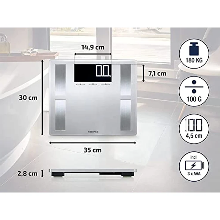 Soehnle Digitale Personenwaage Style Sense Connect 100 mit Bluetooth und App-Anbindung, Waage mit großer LCD-Anzeige, Personenwaage für max. 180 kg – Bild 7