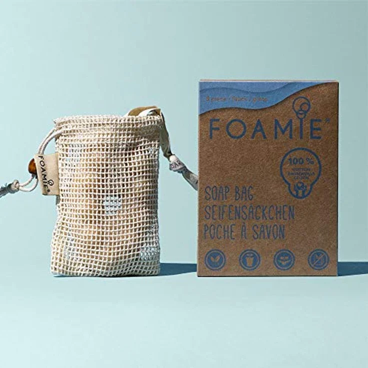 Foamie Seifensäckchen 5er Set, Bio Seifenbeutel aus 100% Baumwolle für festes Shampoo & Duschgel, sanftes Peeling & Mehr Schaumbildung, plastikfrei – Bild 4