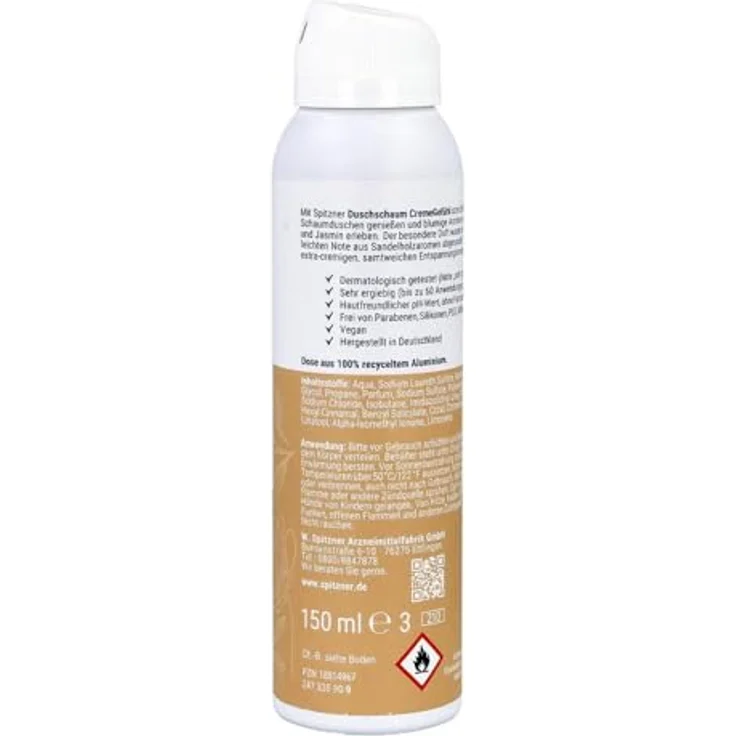 SPITZNER Duschschaum CremeGefühl, 150 ml, sanfter Schaum für ein pflegendes Duscherlebnis – Bild 2