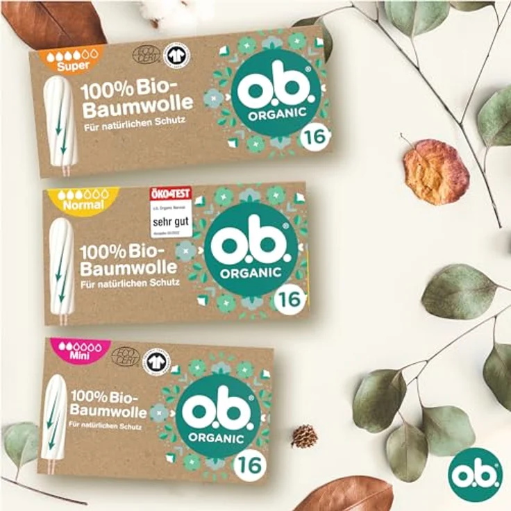 o.b. Organic Tampons Super, 100% Bio-Baumwolle, 16 Stück – Bild 4