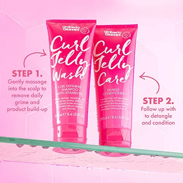 Umberto Giannini Curls Starter Kit, Curl Jelly Trio mit Shampoo, Conditioner und Scrunching Jelly, 3 x 50 ml – Bild 5