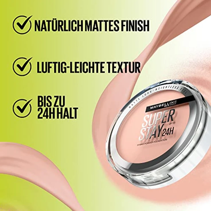 Maybelline Super Stay 24H Hybrid Powder-Foundation, Puder mit mattierendem Finish und Airbrush Effekt, 9 g, Nr. 75 – Bild 2