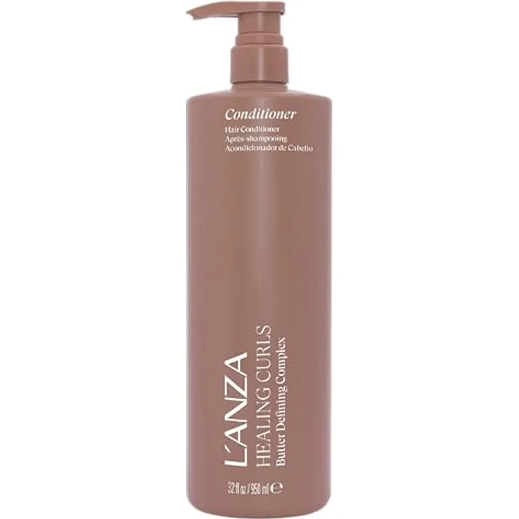 L'anza Healing Curls Butter Conditioner, 1000 ml, kräftigender Leave-In Conditioner für lockiges und krauses Haar, parabenfrei
