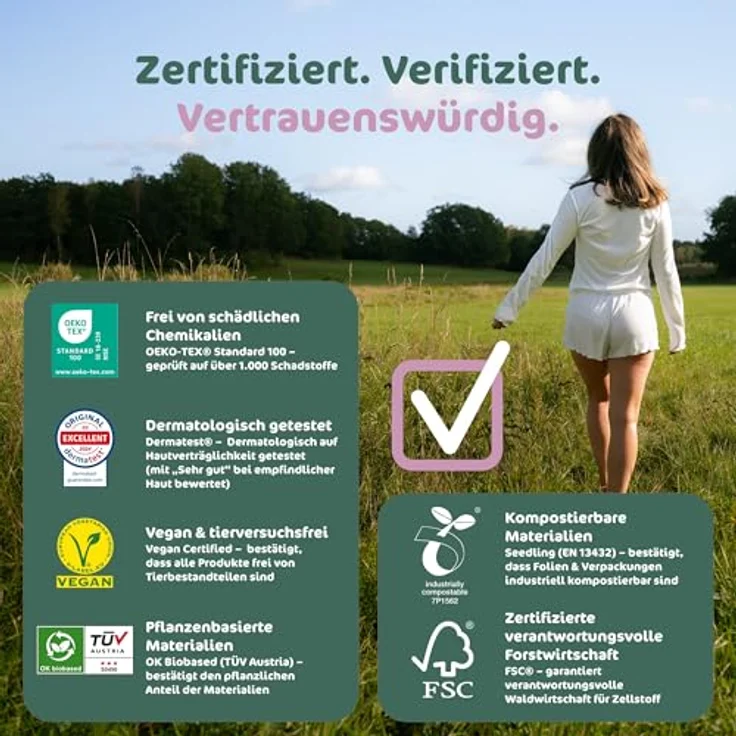 Naty Damenbinden Normal, 14 Stück – umweltfreundlich, vegan, hautfreundlich, biologisch abbaubar für natürliche Monatshygiene – Bild 7
