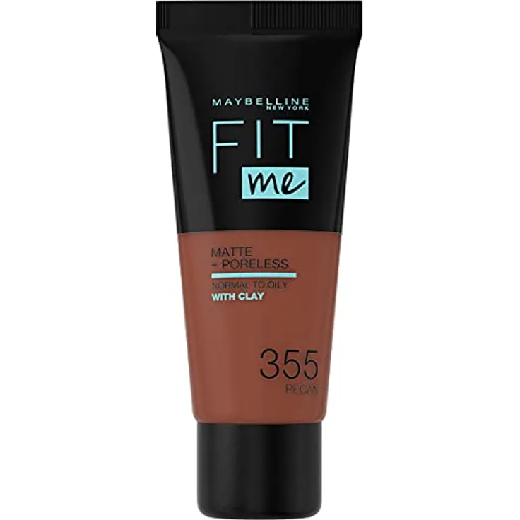 MAYBELLINE Fit me MatteundPoreless Make up, flüssiges Make up, passt sich dem Hautton an, feuchtigkeitsspendend, Nr. 355 Pecan, 30 ml (1er Pack)