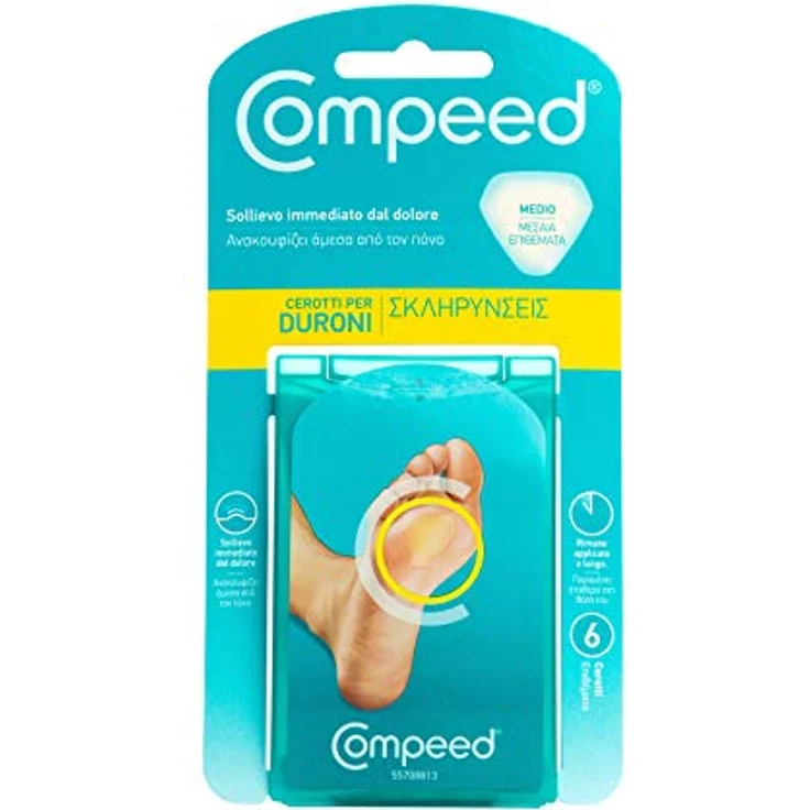 Compeed Hornhautpflaster Medium, Hydrokolloid-Pflaster gegen starke Hornhaut an den Füßen, 6er Pack – Bild 2