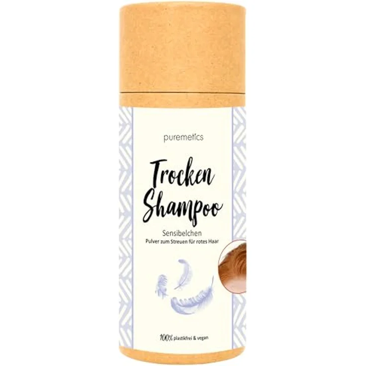 puremetics Trockenshampoo Sensibelchen Rot, vegan und allergikerfreundlich für empfindliche Kopfhaut, 100 g – Bild 1