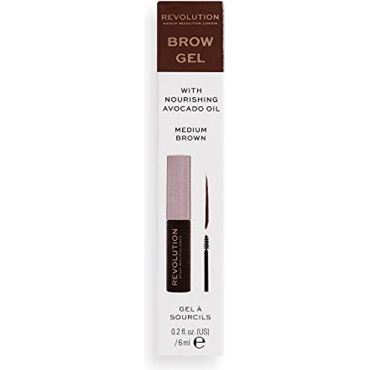Makeup Revolution, Brow Gel, Medium Brown, 6ml