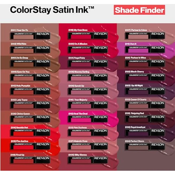 Revlon Cosmetics ColorStay™ Satin Ink, langhaltender flüssiger Lippenstift, Farbton N°012 Seal the Deal, 5 ml, vegan, satin-mattes Finish – Bild 6