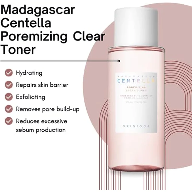 SKIN1004 Madagascar Centella Poremizing Clear Toner, sanftes Peeling-Tonikum für Damen, strafft die Haut und verfeinert Poren, 210 ml – Bild 6