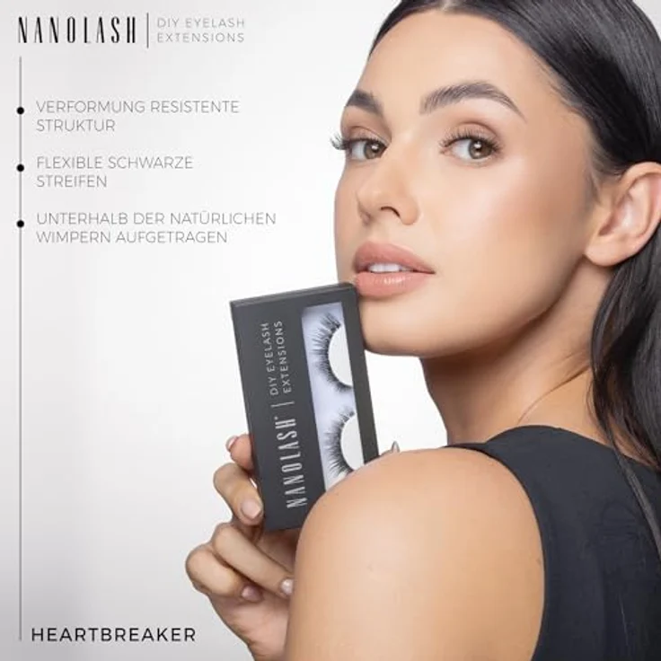 Nanolash DIY Eyelash Extensions knotenfreie Bündel mit selbstklebenden Wimpern Heartbreaker 36 St. – Bild 6