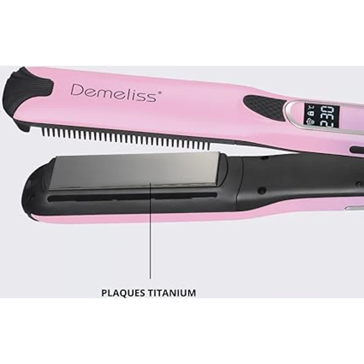 Demeliss Dampfglätter Titanium V2.0 Dreams Edition - Langanhaltende Haarglättung, 5 Temperaturstufen, ergonomisches Design, abnehmbarer Kamm – Bild 5