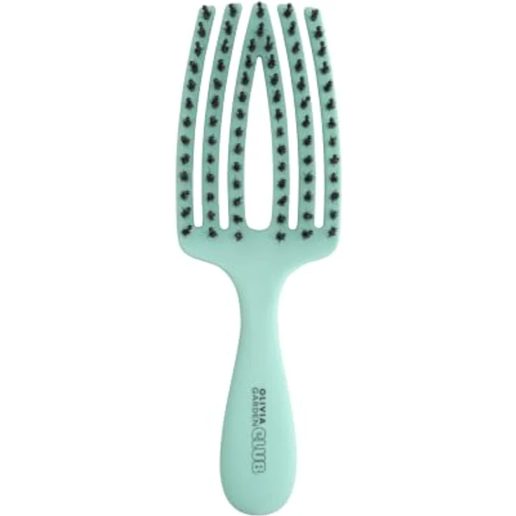 Olivia Garden Club THE NOMAD Detangling & Shine Fingerbrush, Haarbürste mit ergonomischem Griff und offener Struktur, Mint – Bild 1