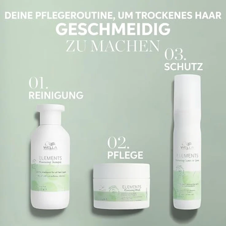 Wella Professionals Elements Renewing Shampoo ohne Sulfate und Silikone – beruhigende Haarpflege für empfindliche Kopfhaut – mit Aloe Vera und Vitamin E – 1 l – Bild 5